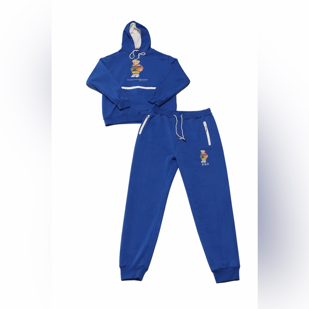 Polo Ralph Lauren Bear Tracksuit Set Blue 3XL Hoodie Joggers
